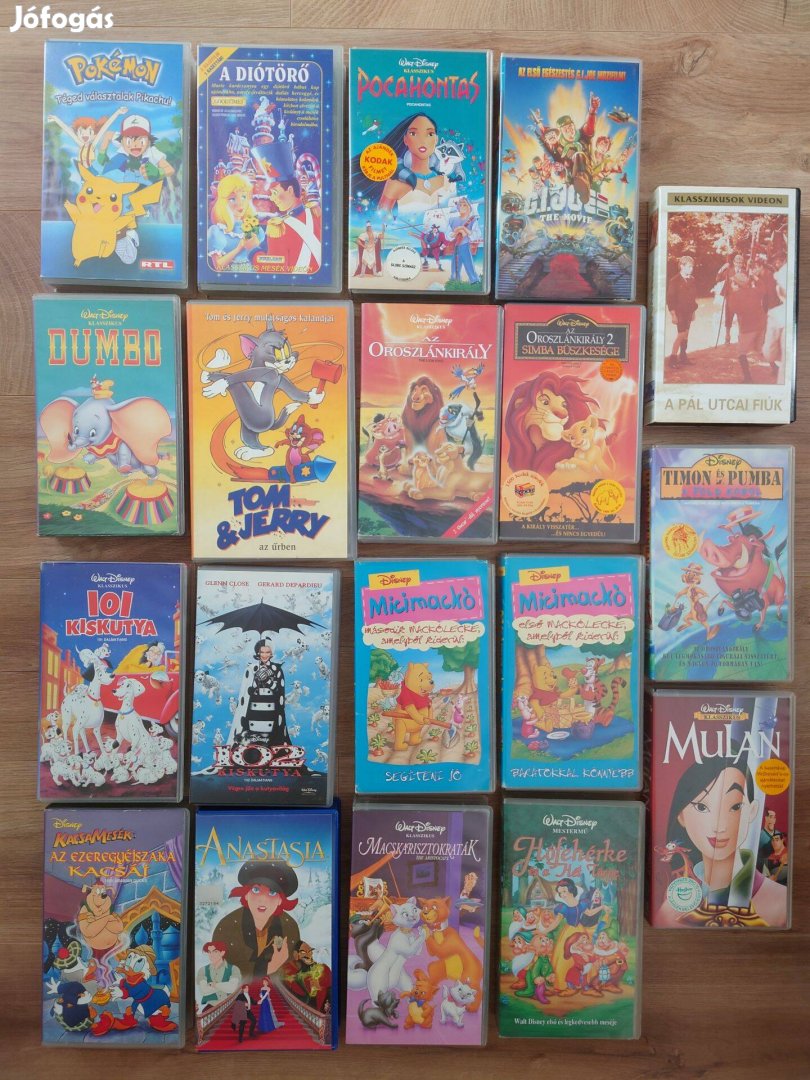 VHS mese kazetták 19 db-os csomag
