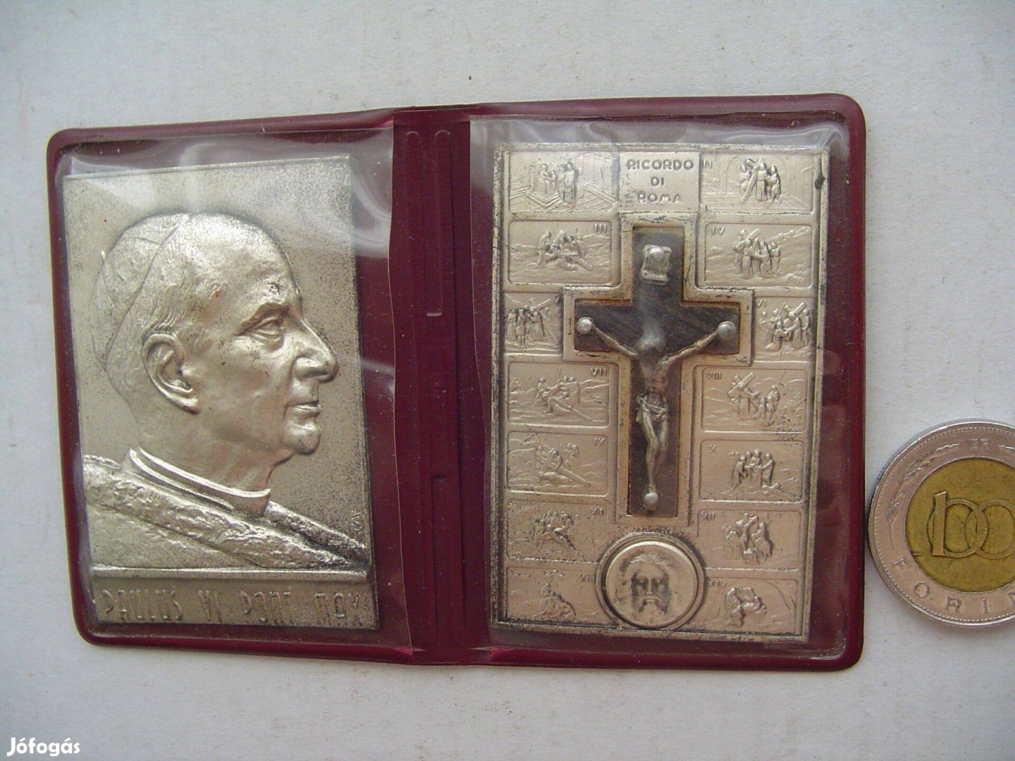 VI Pál Pápa 1963-as eredeti Vatikáni ezüstözött lemez