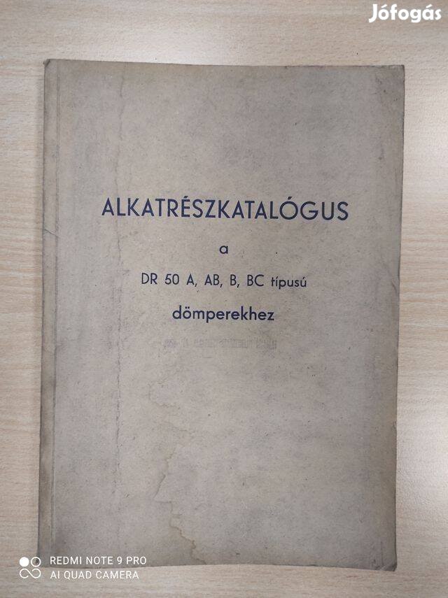 VÖCSI DL50A, AB, B, BC dömper Alkatrészkatalógus 1969