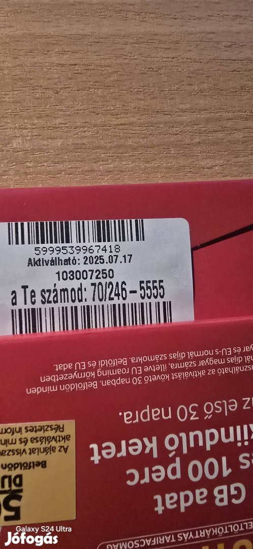 VODAFONE Könyü Telefonszám 246.5555.