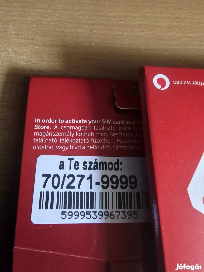 VODAFONE VIP Telefonszám 271.9999.