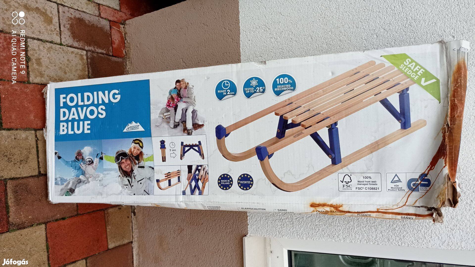 VT-sport összecsukható fa szánkó Új