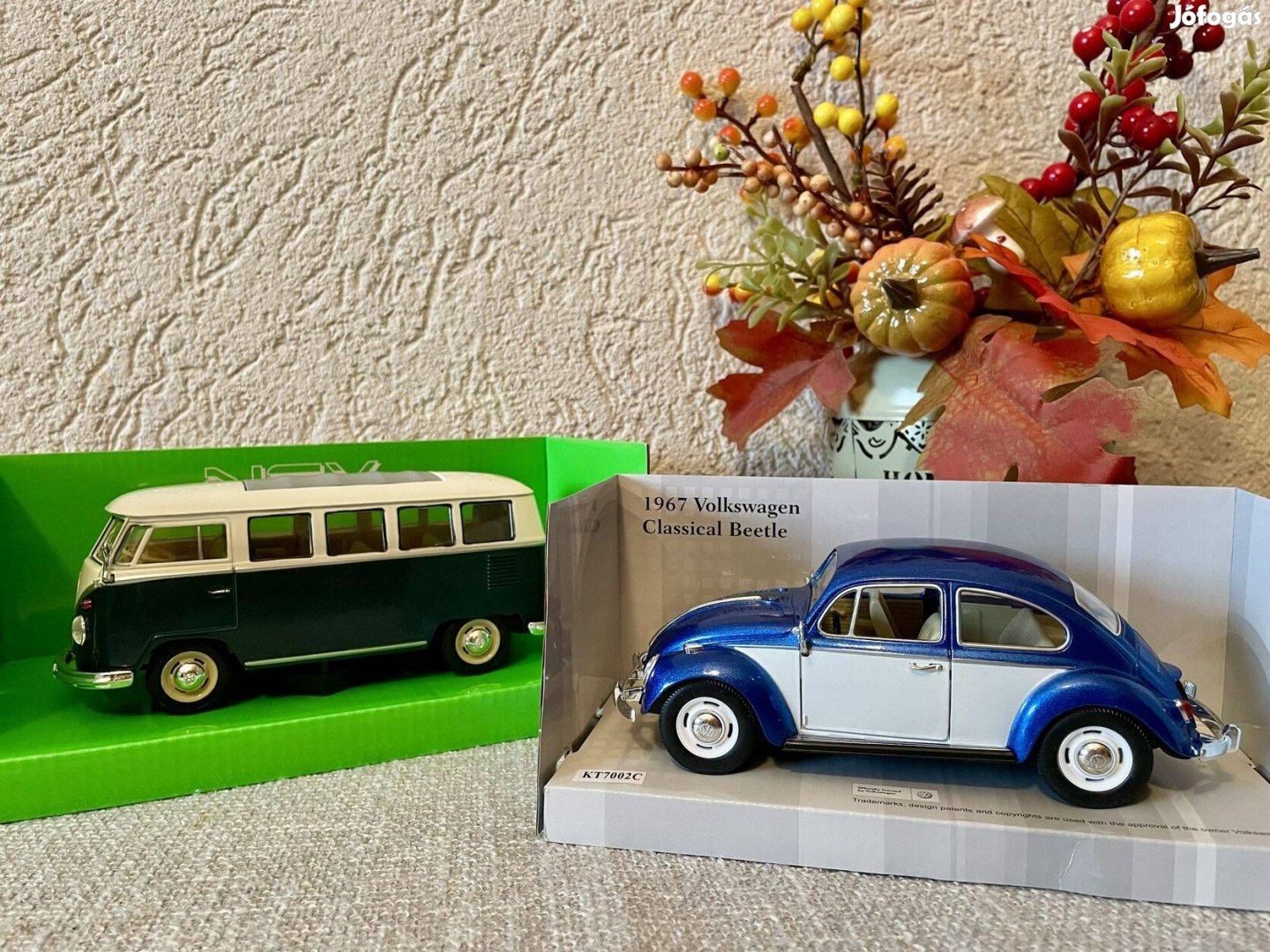 VW Beetle és VW T1 (1:24 méretű modellek)