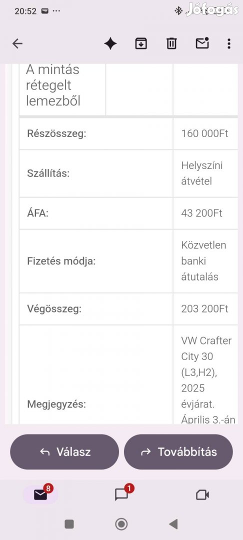 VW Crafter L3 padlóburkolat. Van-Pack