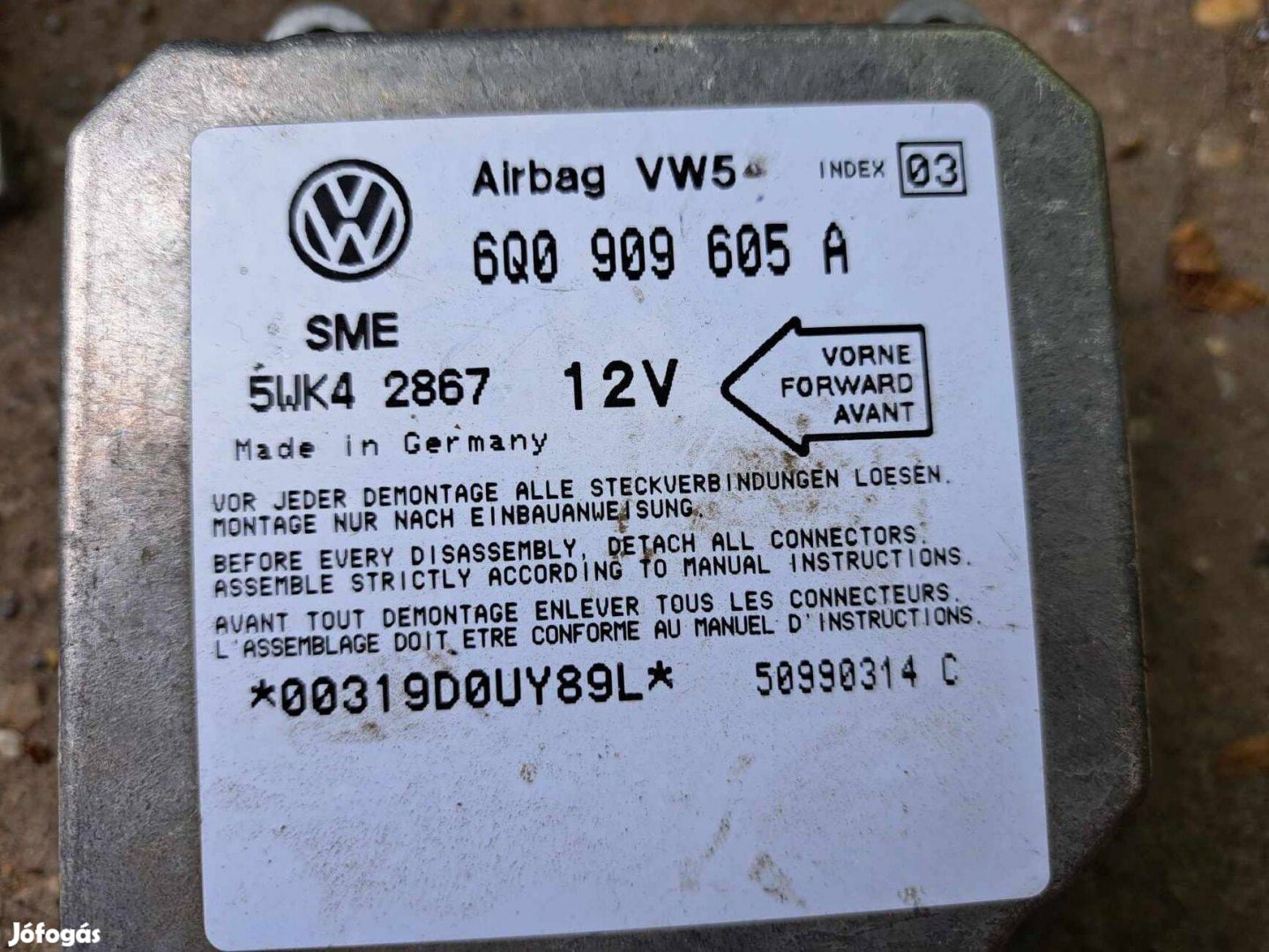 VW Golf IV légzsák indító 6Q0 909 605A