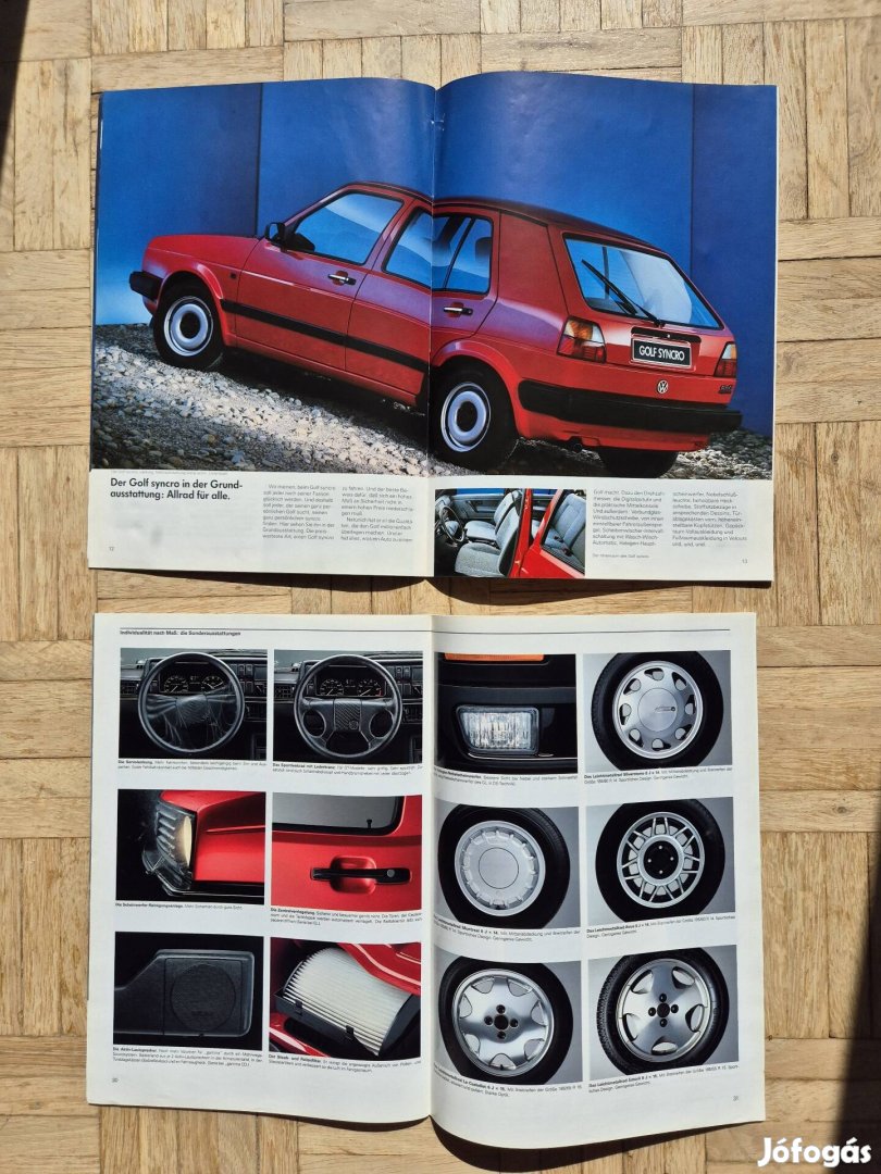 VW Golf mk2 gyári prospektus katalógus syncro ot veterán 