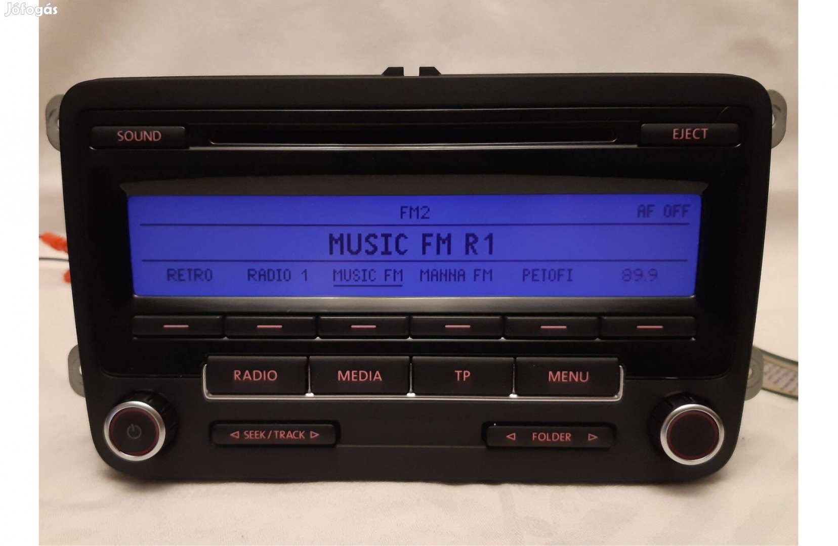 VW RCD 310 gyári mp3 fejegység, rádió, autórádió kóddal, szép állapotú