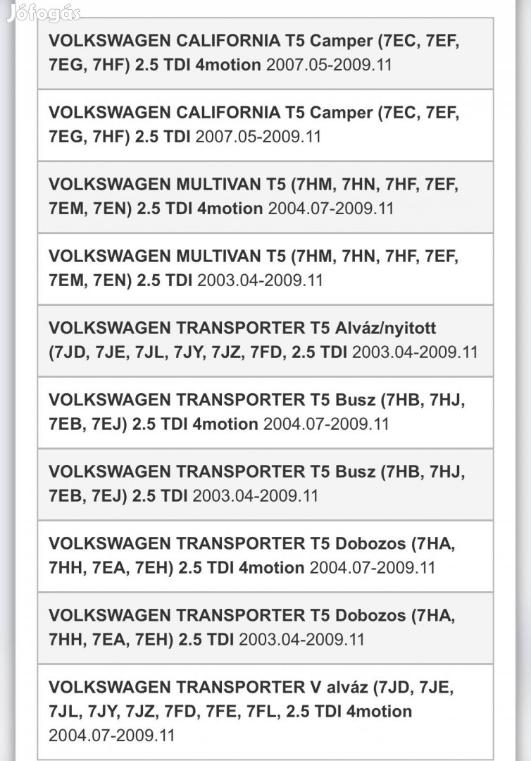 VW T5 2,5 kuplungszett lendkerékkel