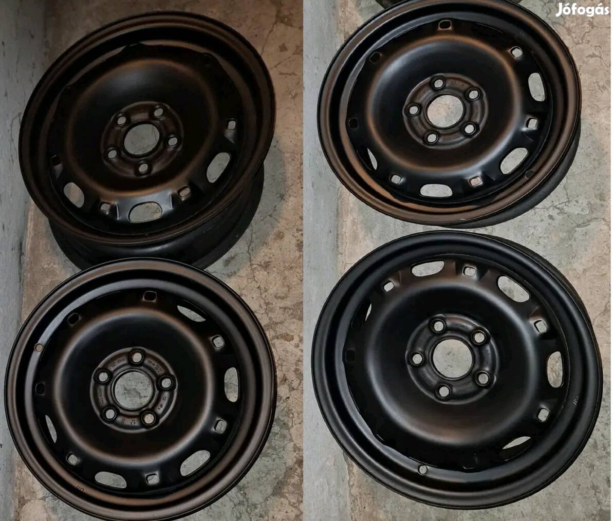 VW gyári 5x100x14" ET38 acélfelni garnitúra,új