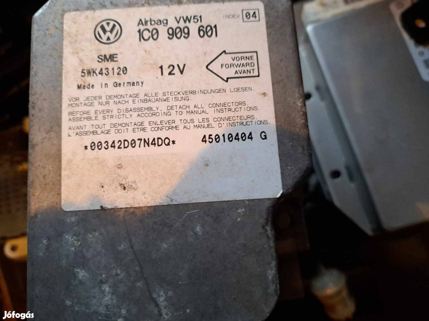 VW légzsák vezérlő 1C0 909 601