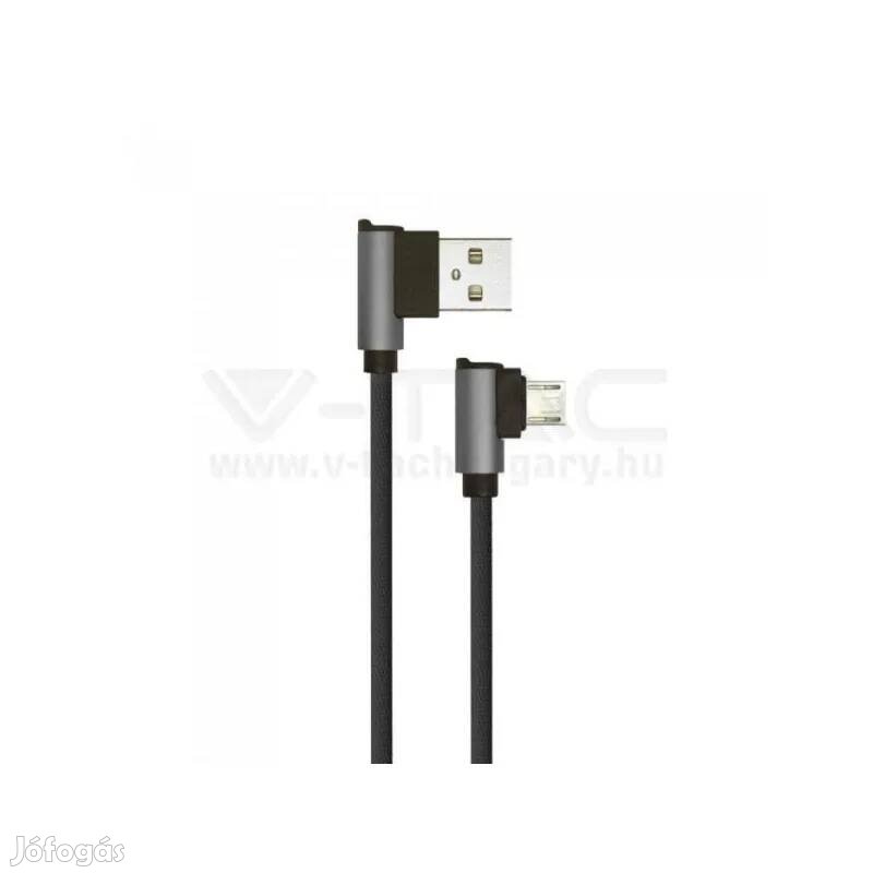 V-TAC 1M Micro USB kábel fekete gyémánt széria 8635