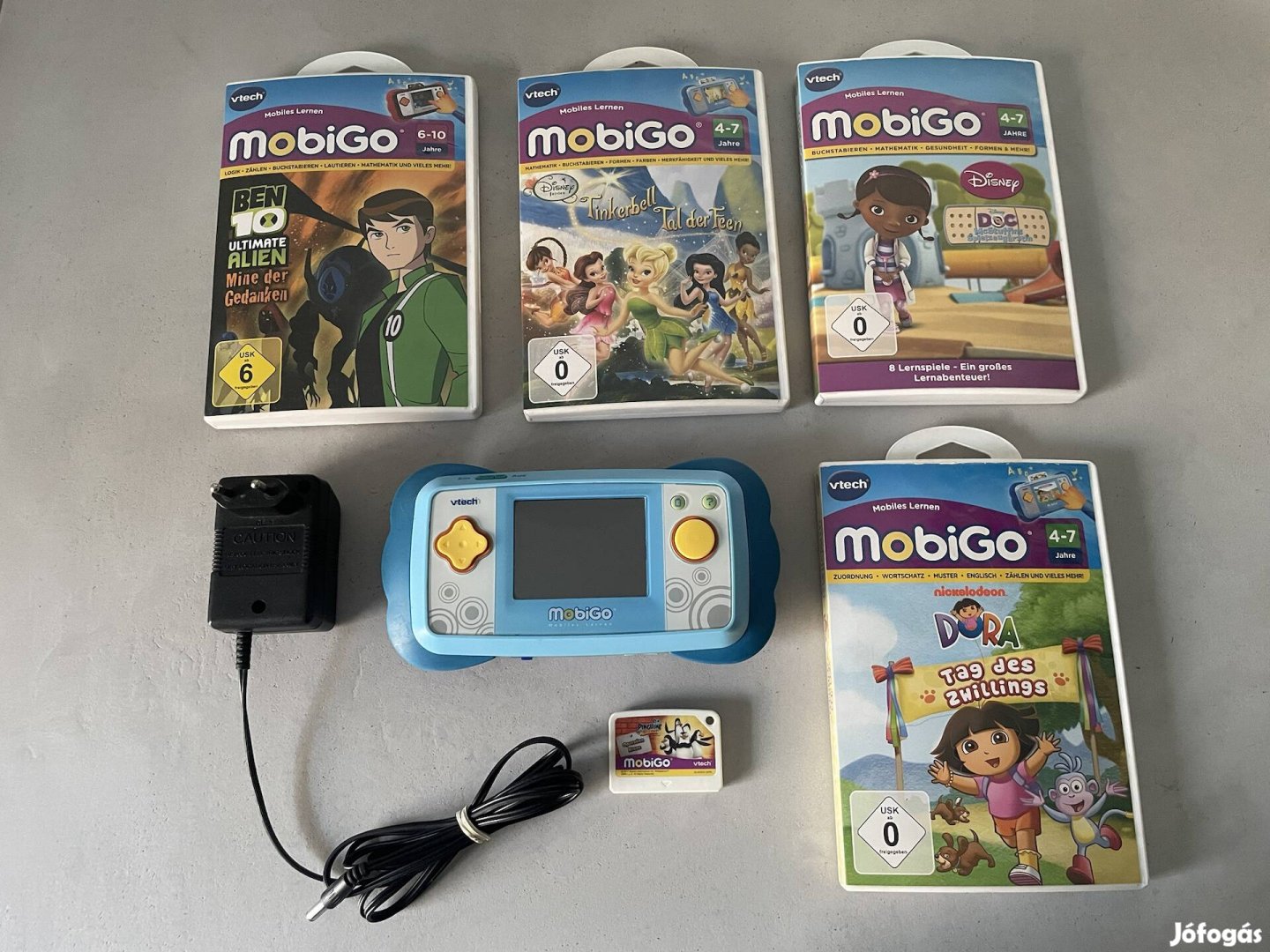 V-tech Mobigo + 5 Játék Handheld Kézi Konzol Nintendo