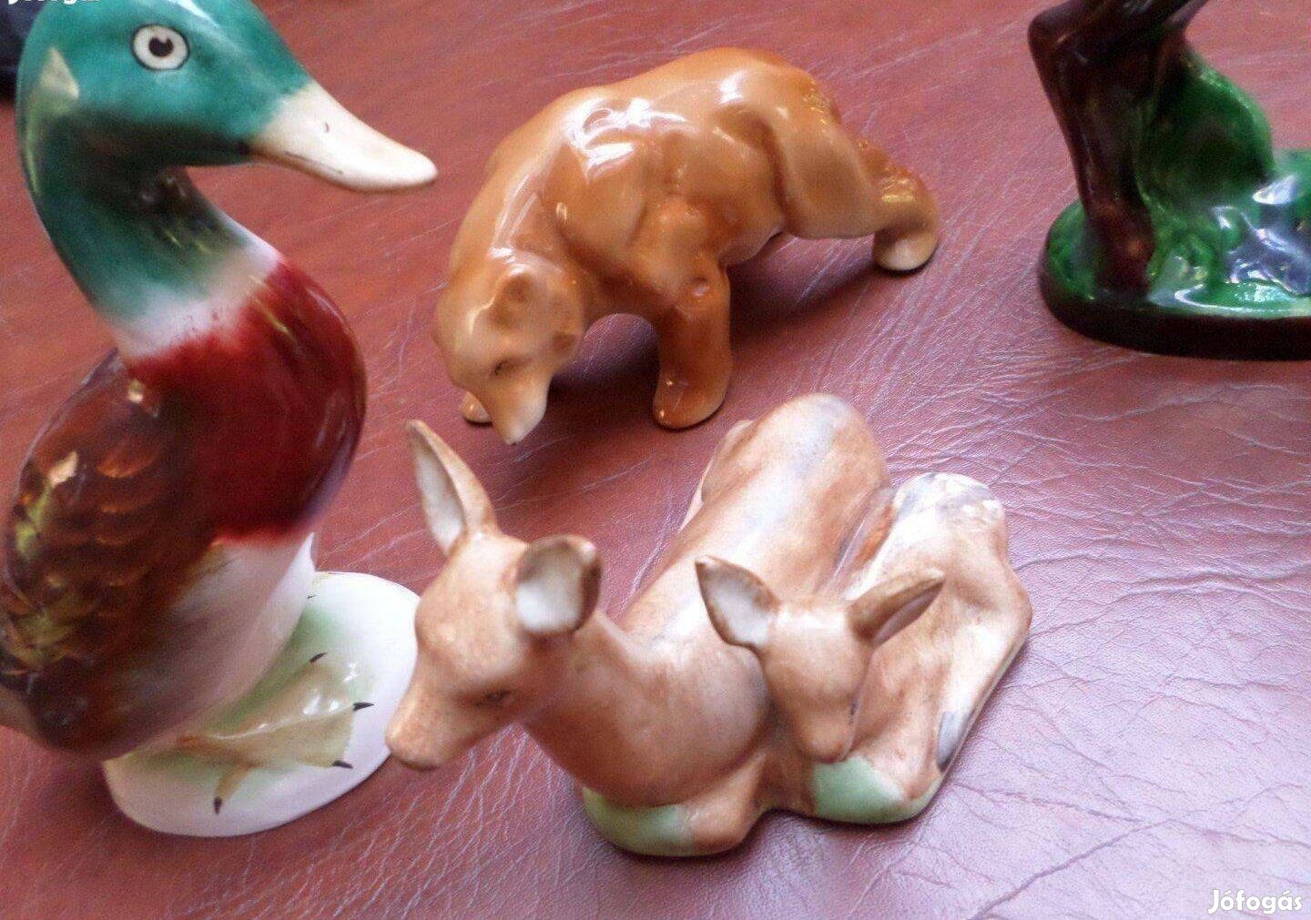 Vadász kerámia szobor Őz Vadkacsa Medve