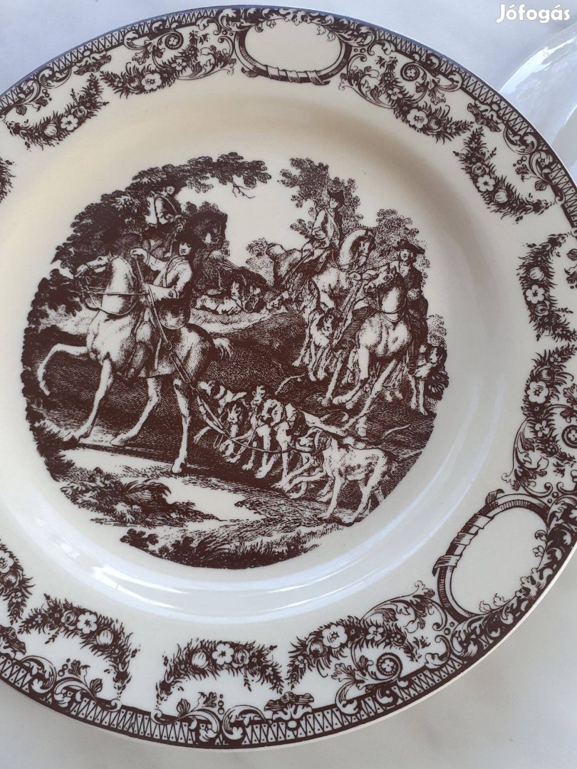 Vadászjelenetes retro német porcelán kistányér GDR