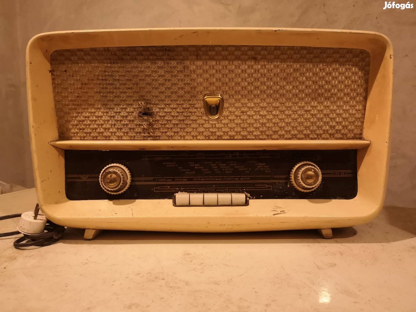 Vadásztölténygyár ED 55 régi, retro, vintage nagy rádió