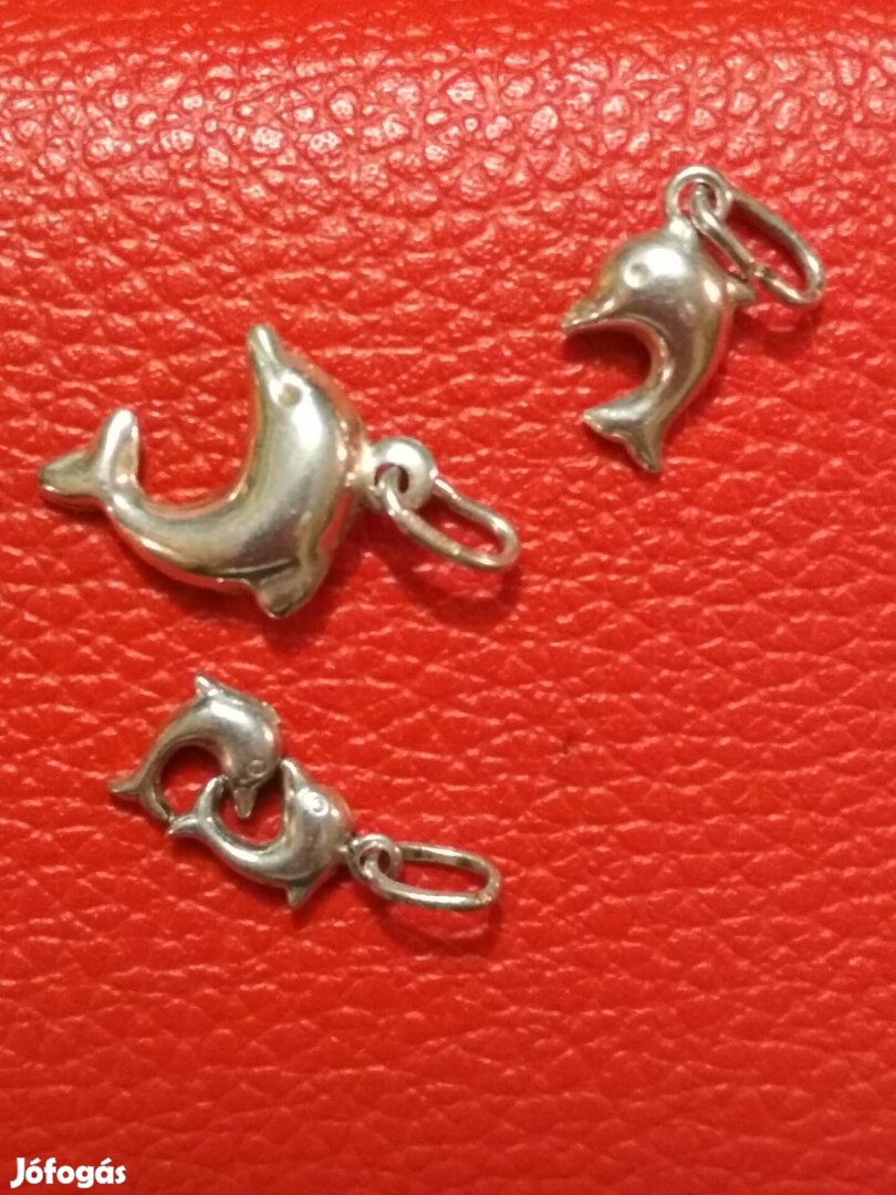 Vadi Új Delfin 925 Ezüst Mini Medál .nagyon szépek, karkötőre is.
