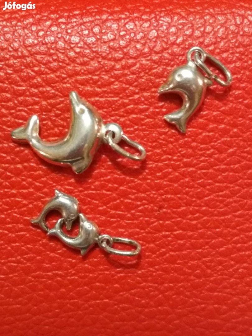 Vadi Új Delfin 925 Ezüst Mini Medál .nagyon szépek, karkötőre is.