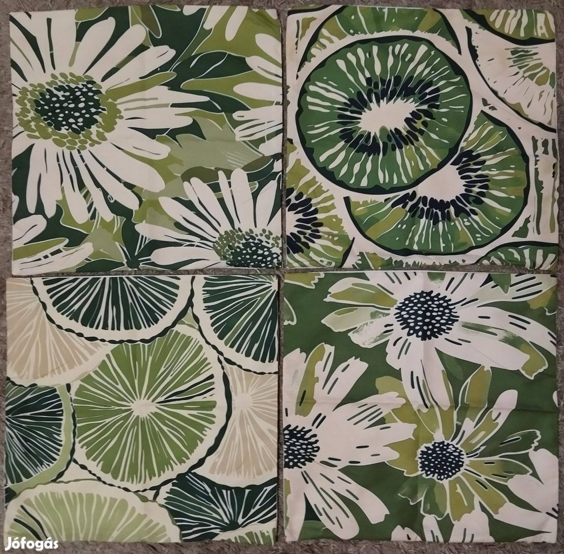Vadiúj 4 db-os díszpárnahuzat szett, kiwis, 45x45 cm, cizpáras
