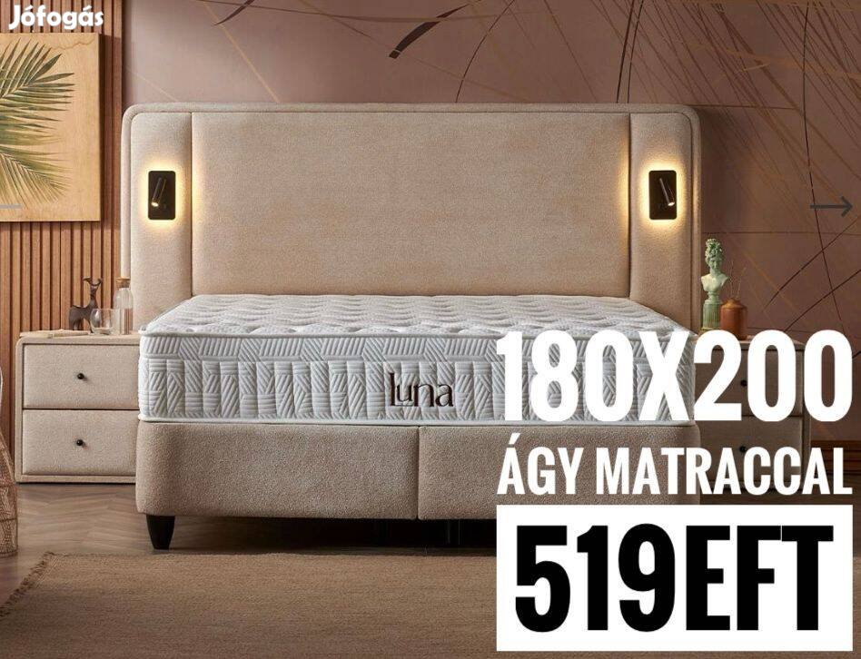 Vadiúj! Lumen prémium ágy 180x200 bézs színben 519/399ee