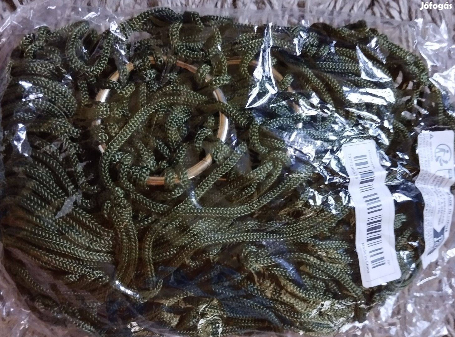 Vadiúj könnyen hordozható függőágy, két végén karika, army green