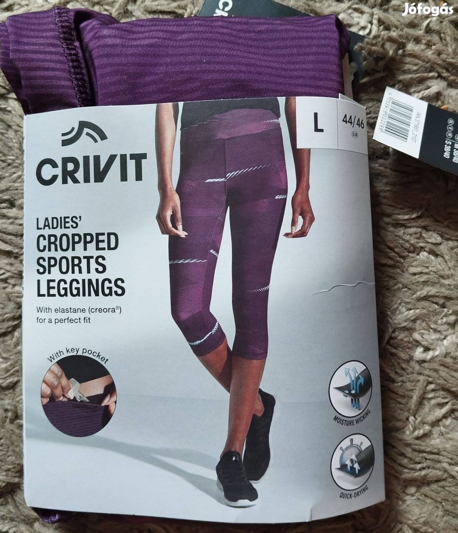 Vadiúj női funkcionális caprinadrág, sport leggings, crivit, S, M, L