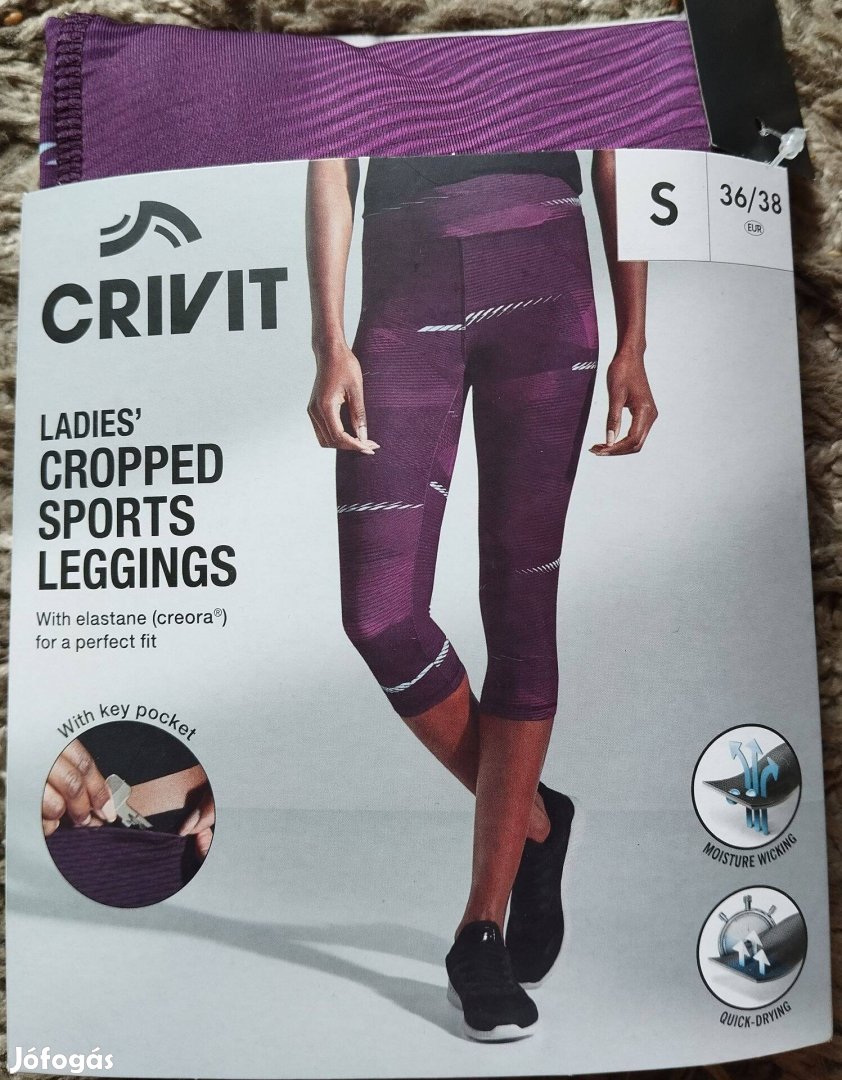 Vadiúj női funkcionális caprinadrág, sport leggings, crivit, S, M, L