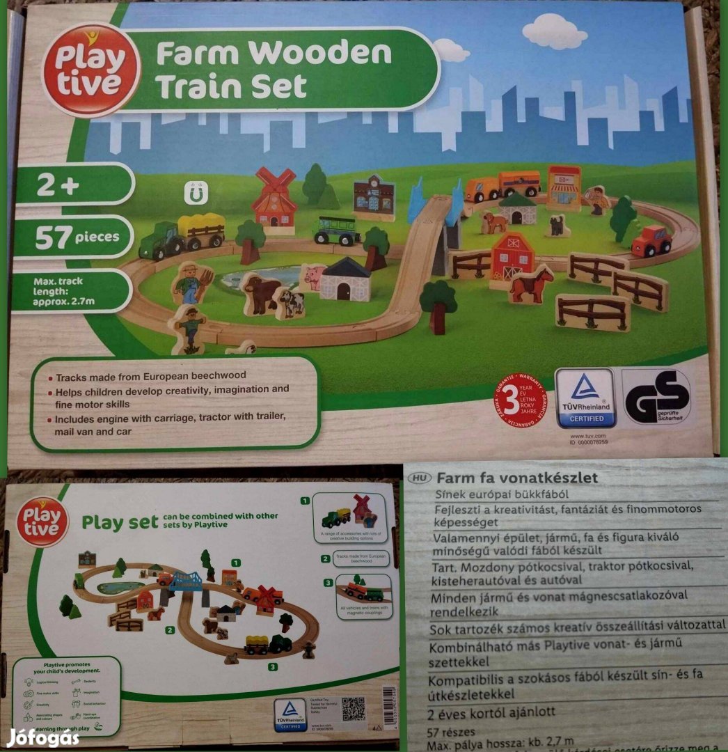 Vadiúj playtive farm fa vonatkészlet, 57 rész, kompatibilis más szette