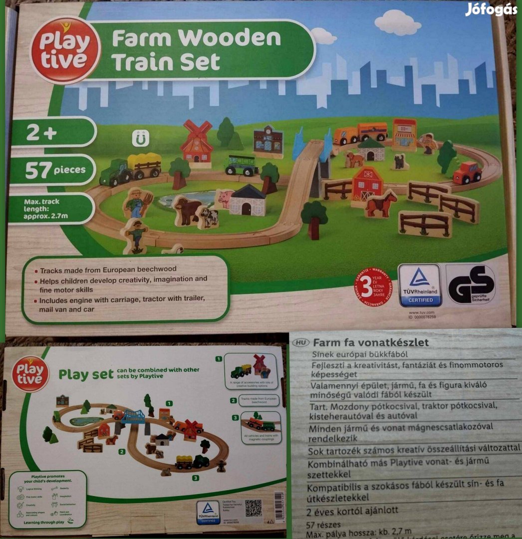 Vadiúj playtive farm fa vonatkészlet, 57 rész, kompatibilis szettekkel
