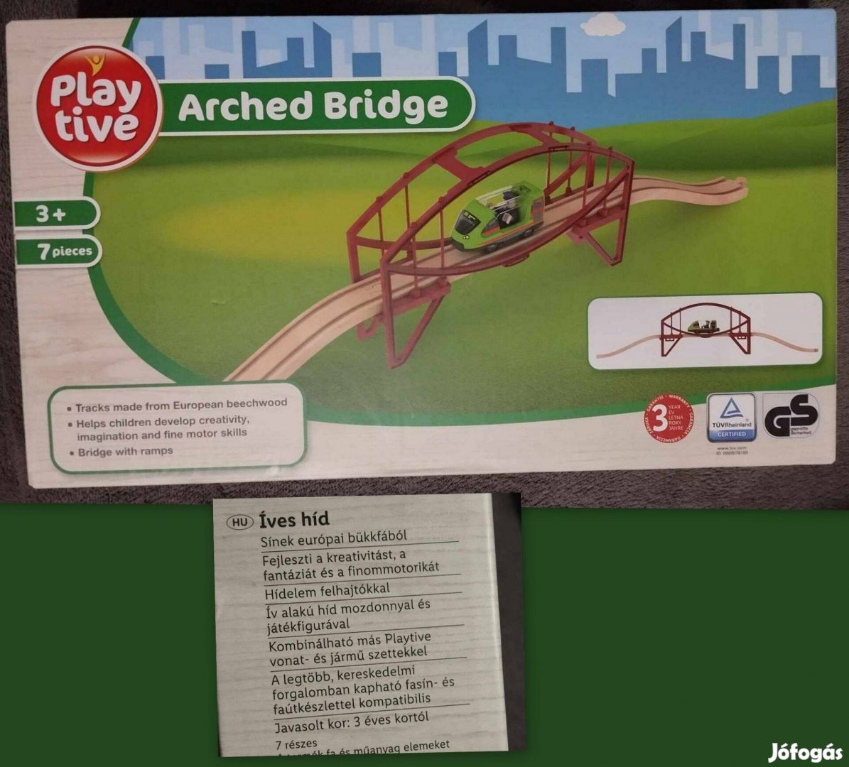 Vadiúj playtive íves híd mozdony figura, kompatilis sínszettekkel