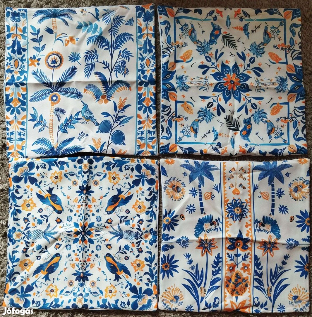 Vadiúj vízpergető kék 4 db-os díszpárnahuzat szett, 45x45, cipzár, K1