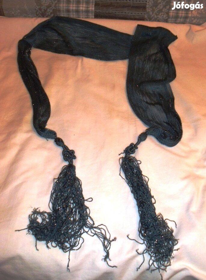 Vadonat ujj alkalmi női ezüstszálas rojtos diszvégű sál