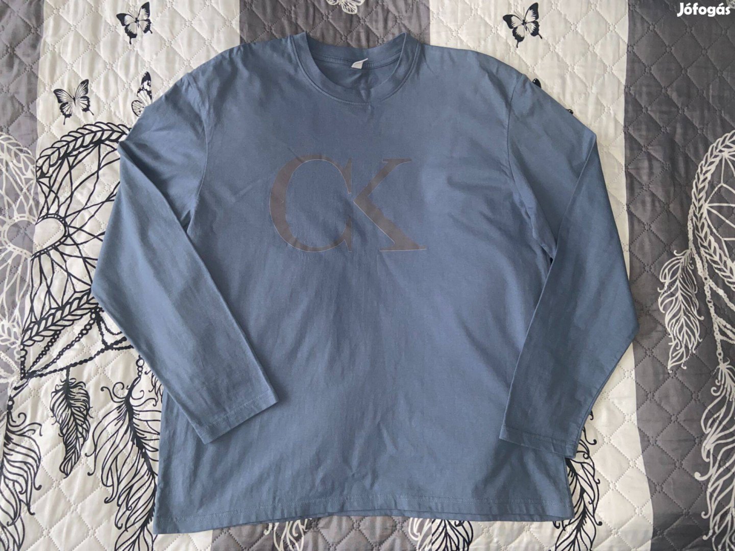 Vadonatúj 100 pamut hosszúujjú felső, L-es, kék