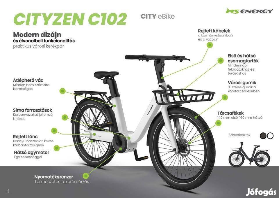 Vadonatúj E-bike raktárról !! - MS Energy Cityzen C102 | 1 év gar