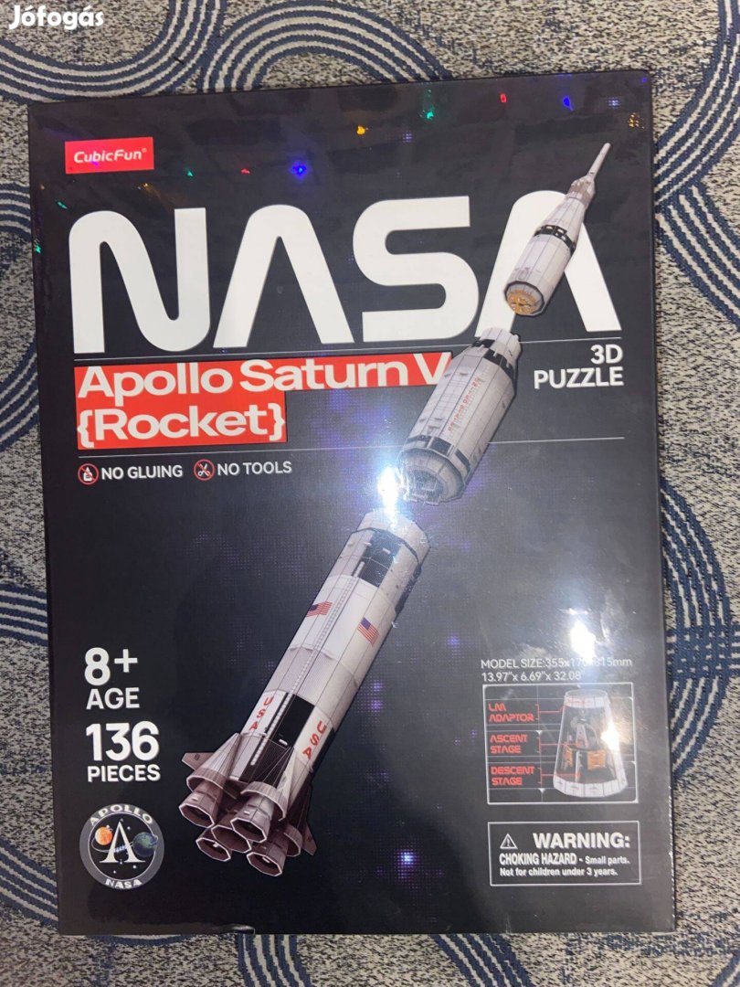 Vadonatúj NASA Apollo Saturn V 3D puzzle