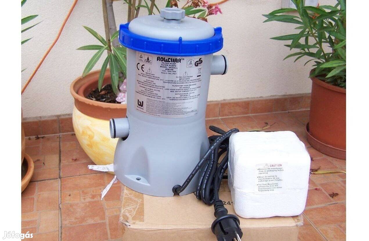 Vadonatúj!!! Féláron!!! Bestway vízforgató kerti medence szűrő