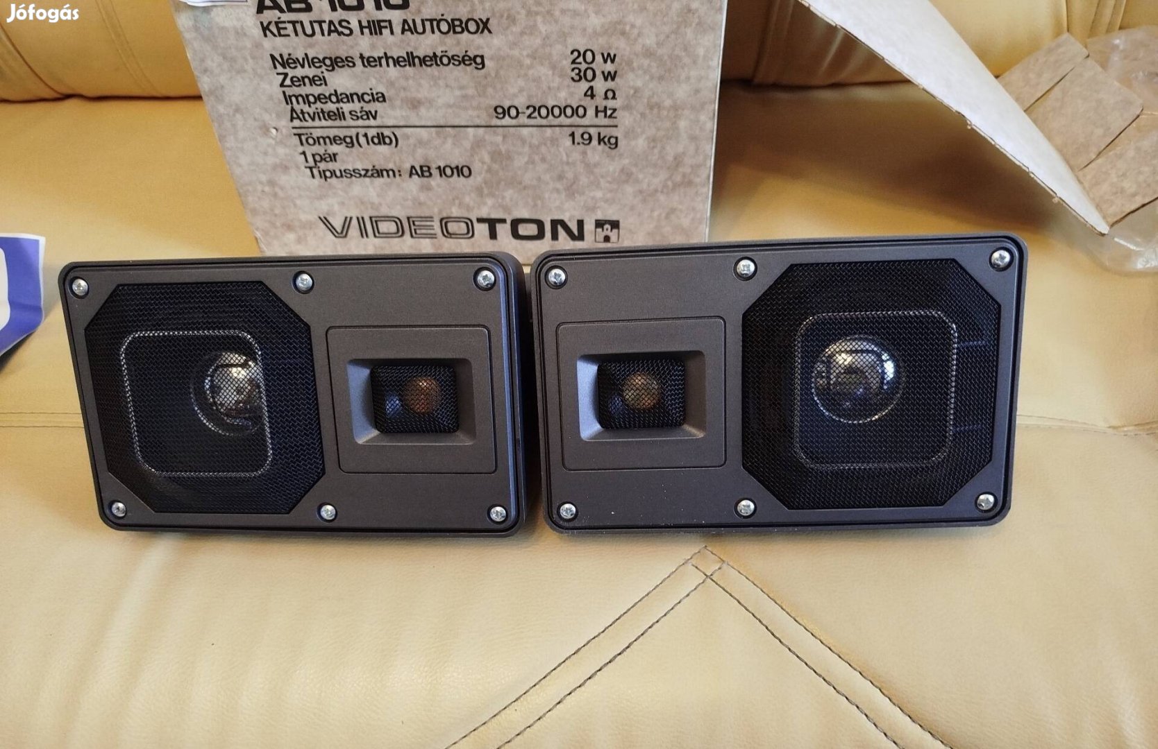 Vadonatúj, dobozos veterán retro régi Videoton AB 1010 autóhangszóró