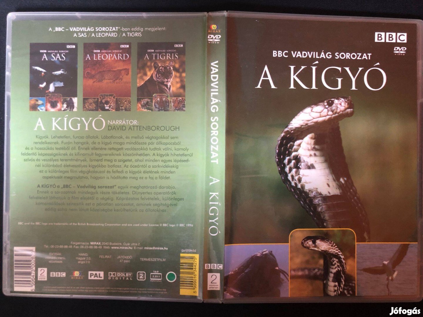 Vadvilág sorozat BBC A kígyó DVD (karcmentes)