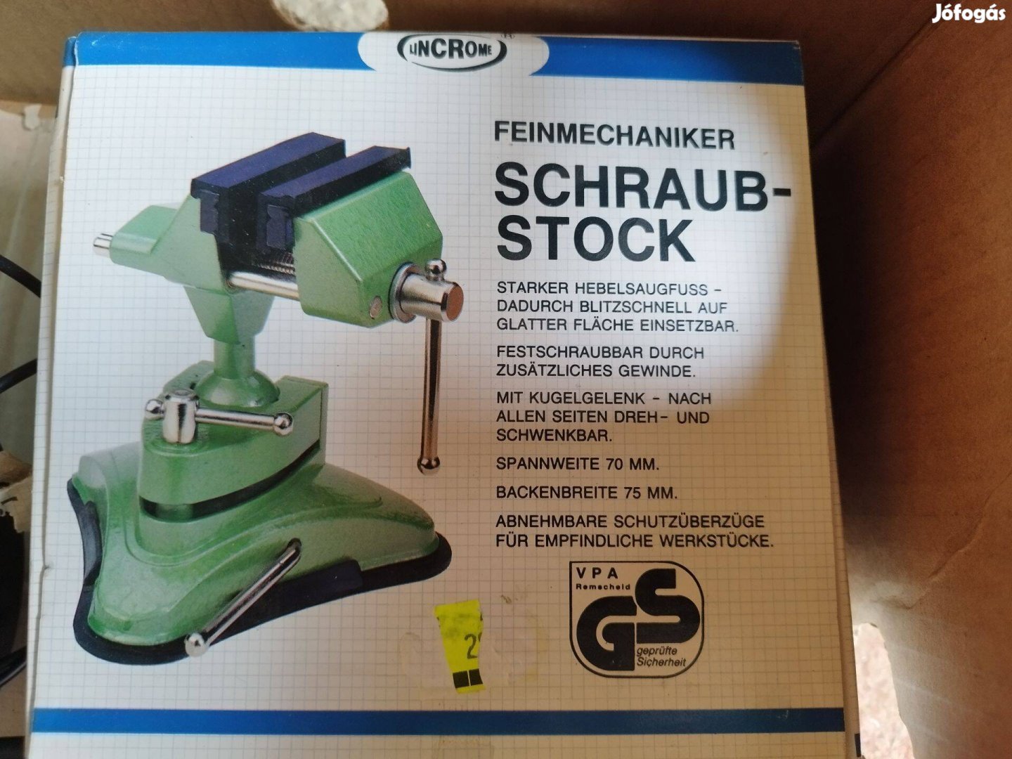 Vákuumtalpas finommechanikai asztali satu