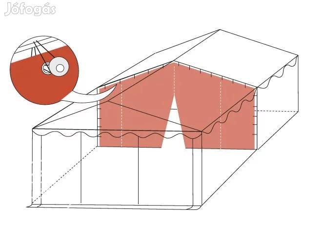 Válaszfal 6m x 2,6m tűzálló parti rendezvénysátorhoz