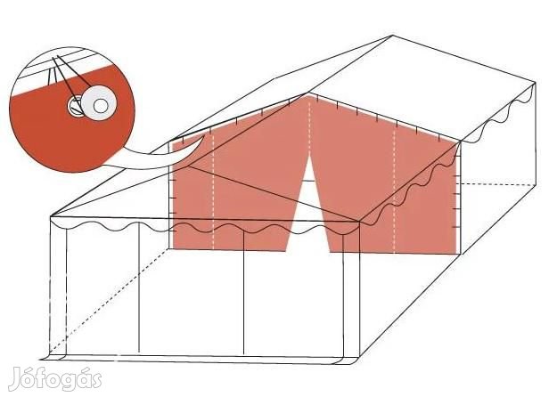 Válaszfal 8m x 2,6m tűzálló parti rendezvénysátorhoz