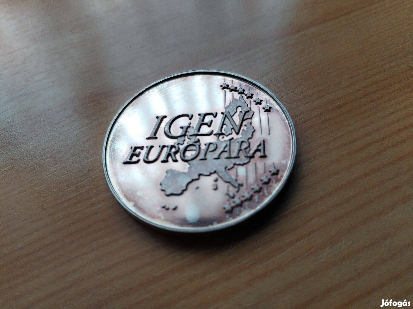 Választási EU igen-nem érem ezüstözött szép db