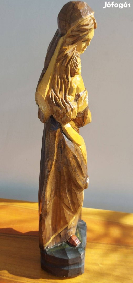 Vallási imatárgy, Szűz Mária kis Jézussal fából faragott eladó