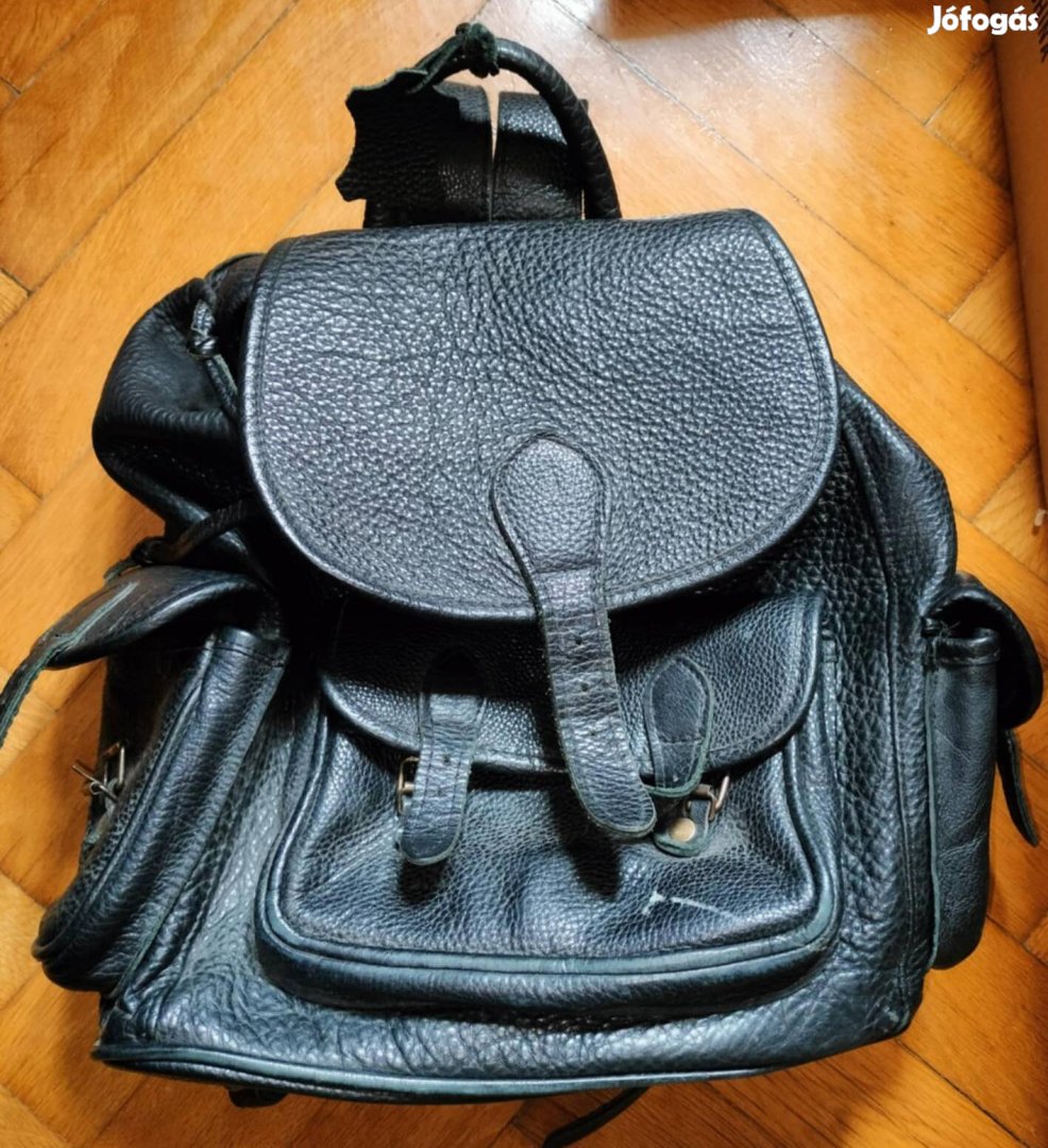 Valódi bőr vintage retró hátizsák 