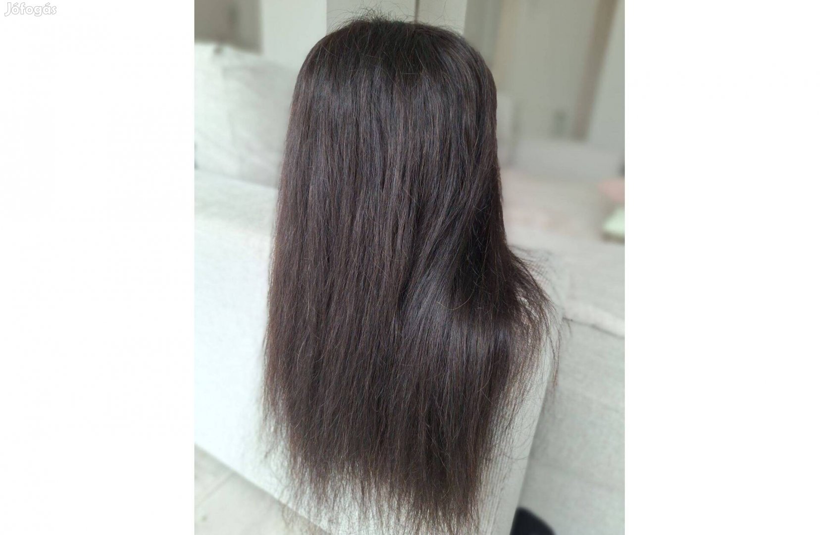 Valódi haj női paróka, kiváló minőségű, sötétbarna kedvezményes áron!