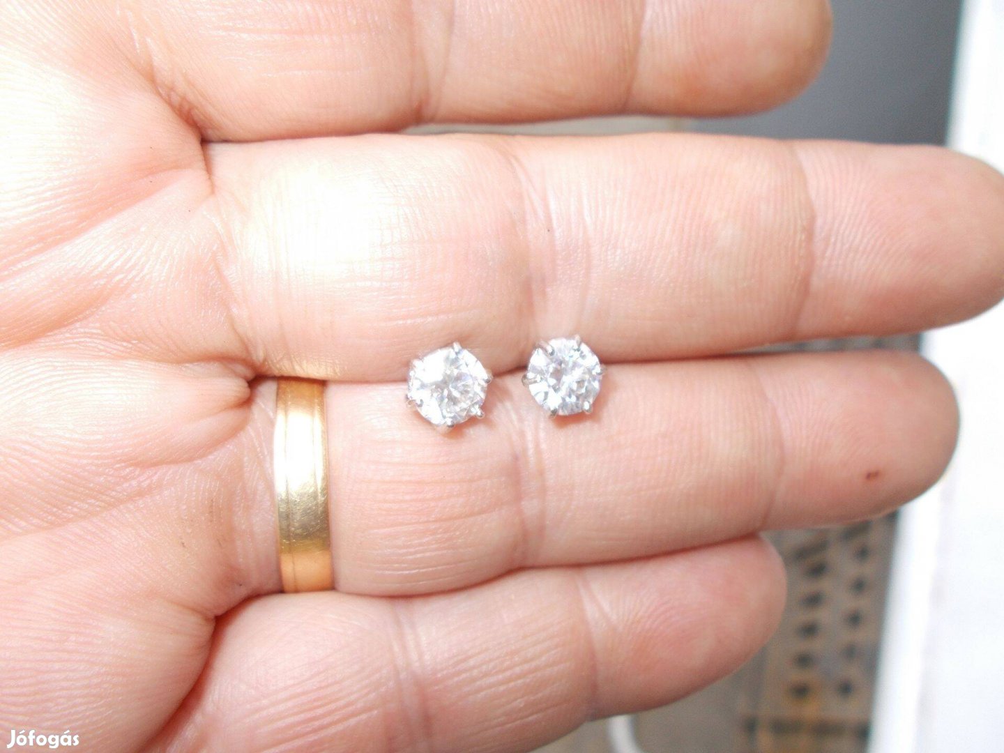 Valódi laboratoriumi gyémánt Ezüst fülbevaló 2x1ct összesen: 2ct