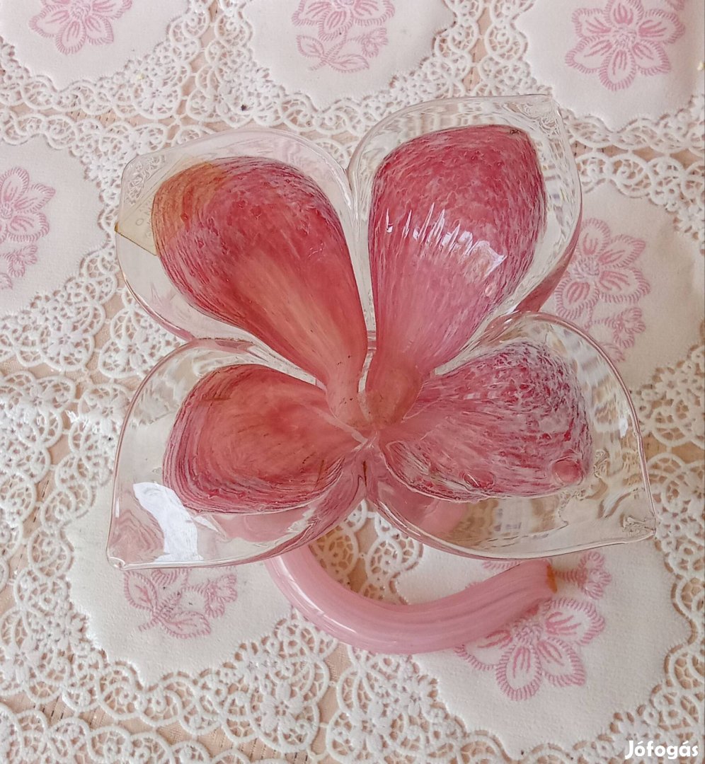 Valódi muránói liliom gyertyatartó 