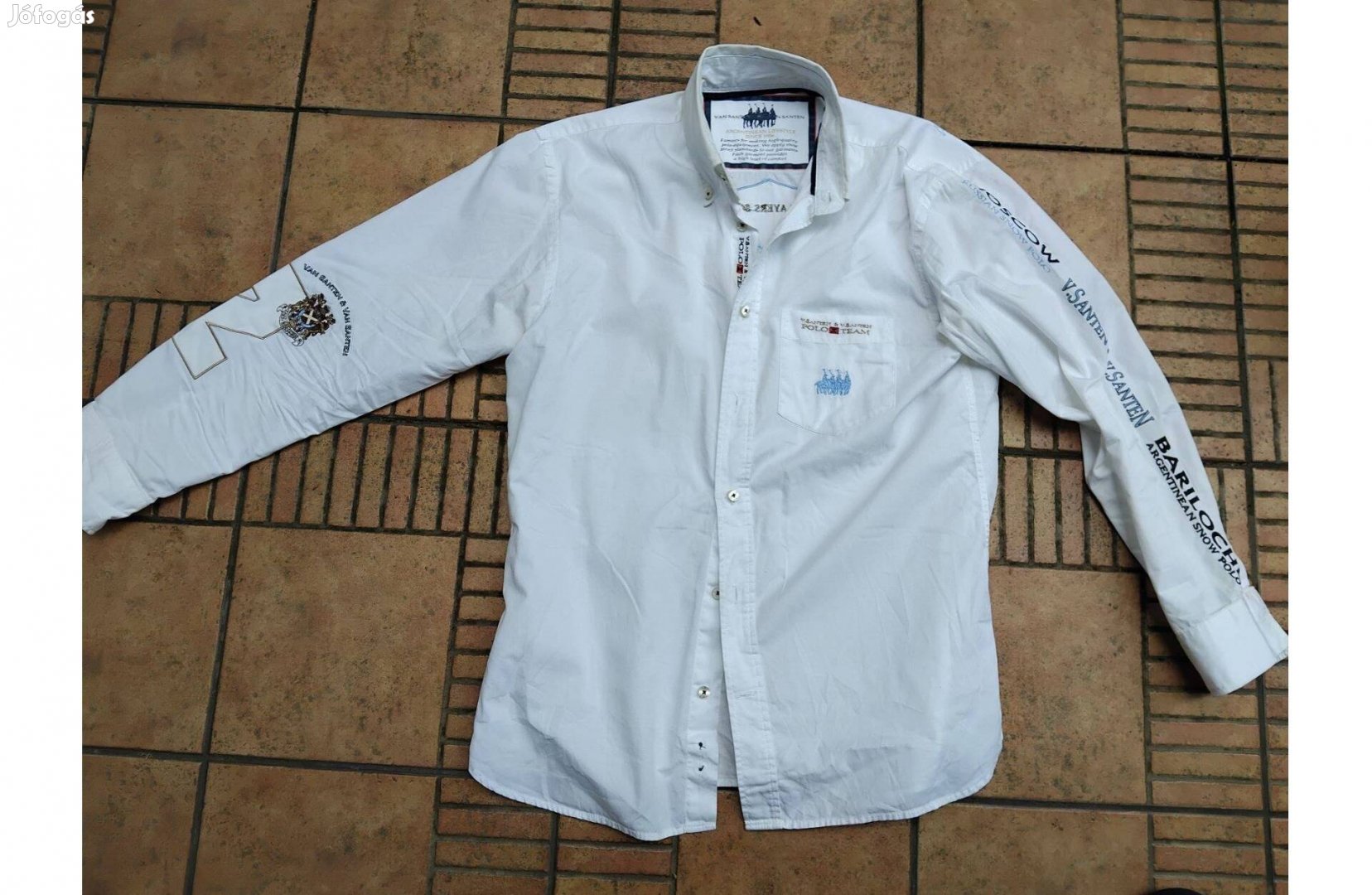 Van Santen hímzett hosszú ujjú ing L