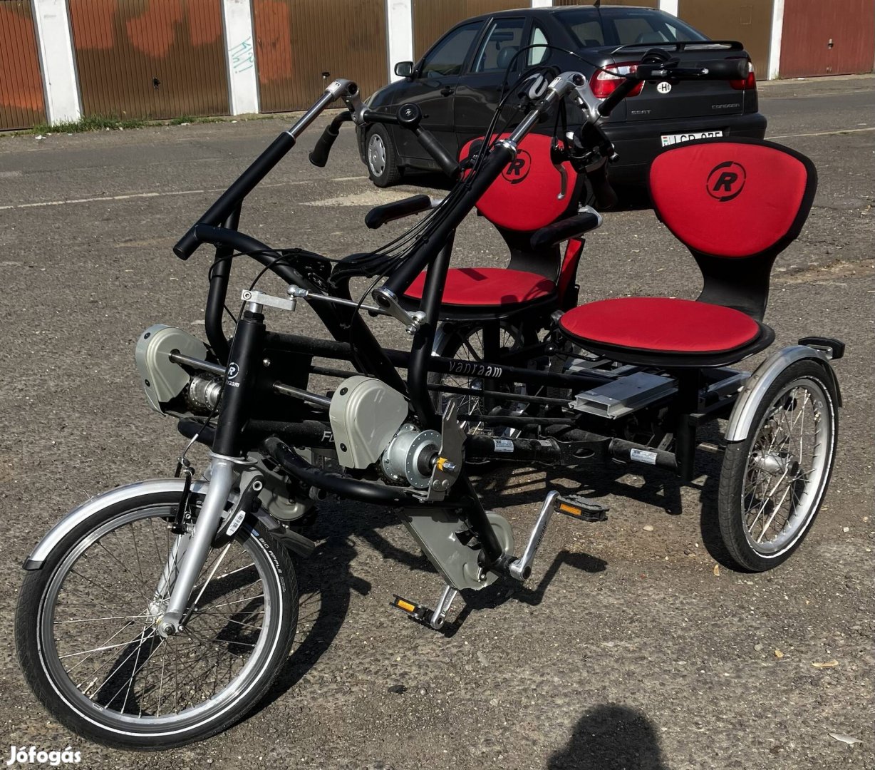 Vanraam tandem, egymás mellett űlős