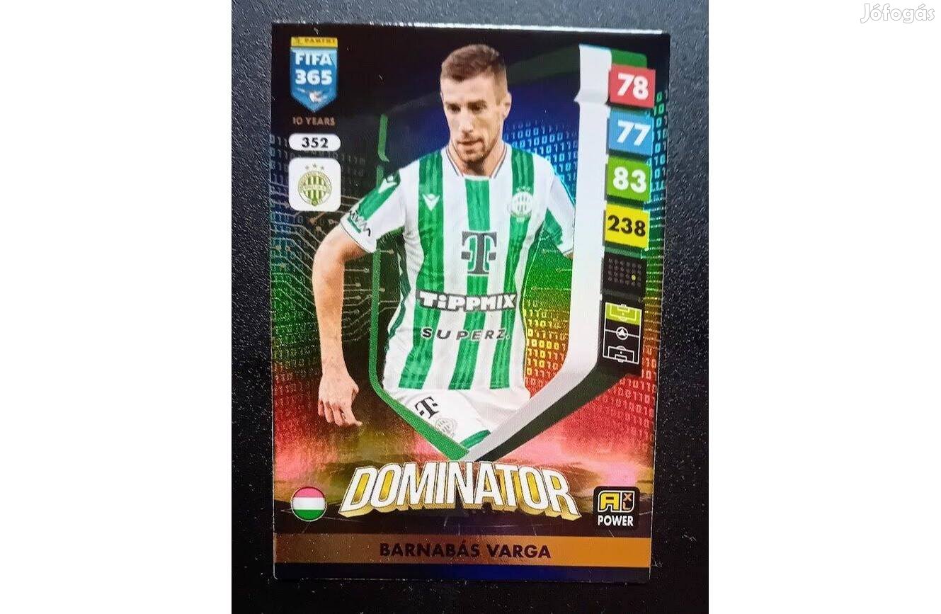 Varga Barnabás Ferencváros Dominator focis kártya Panini FIFA 365 2025