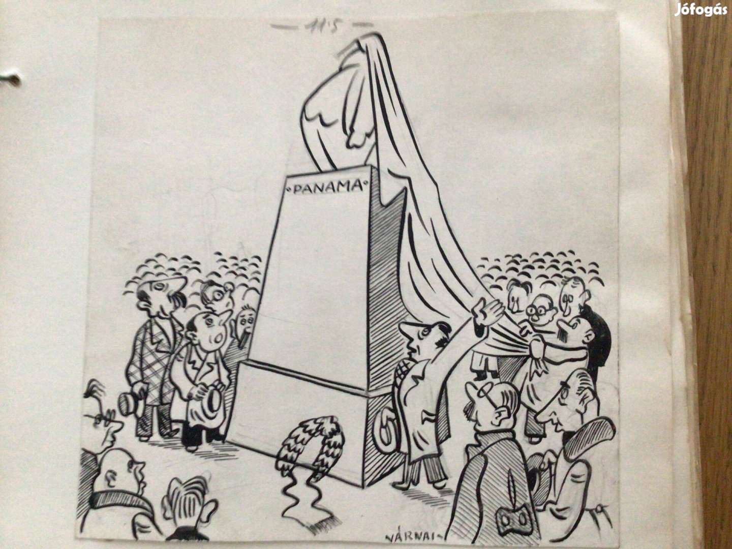 Várnai György eredeti karikatúra rajza a Szabad Száj c. lapnak 20 x 20